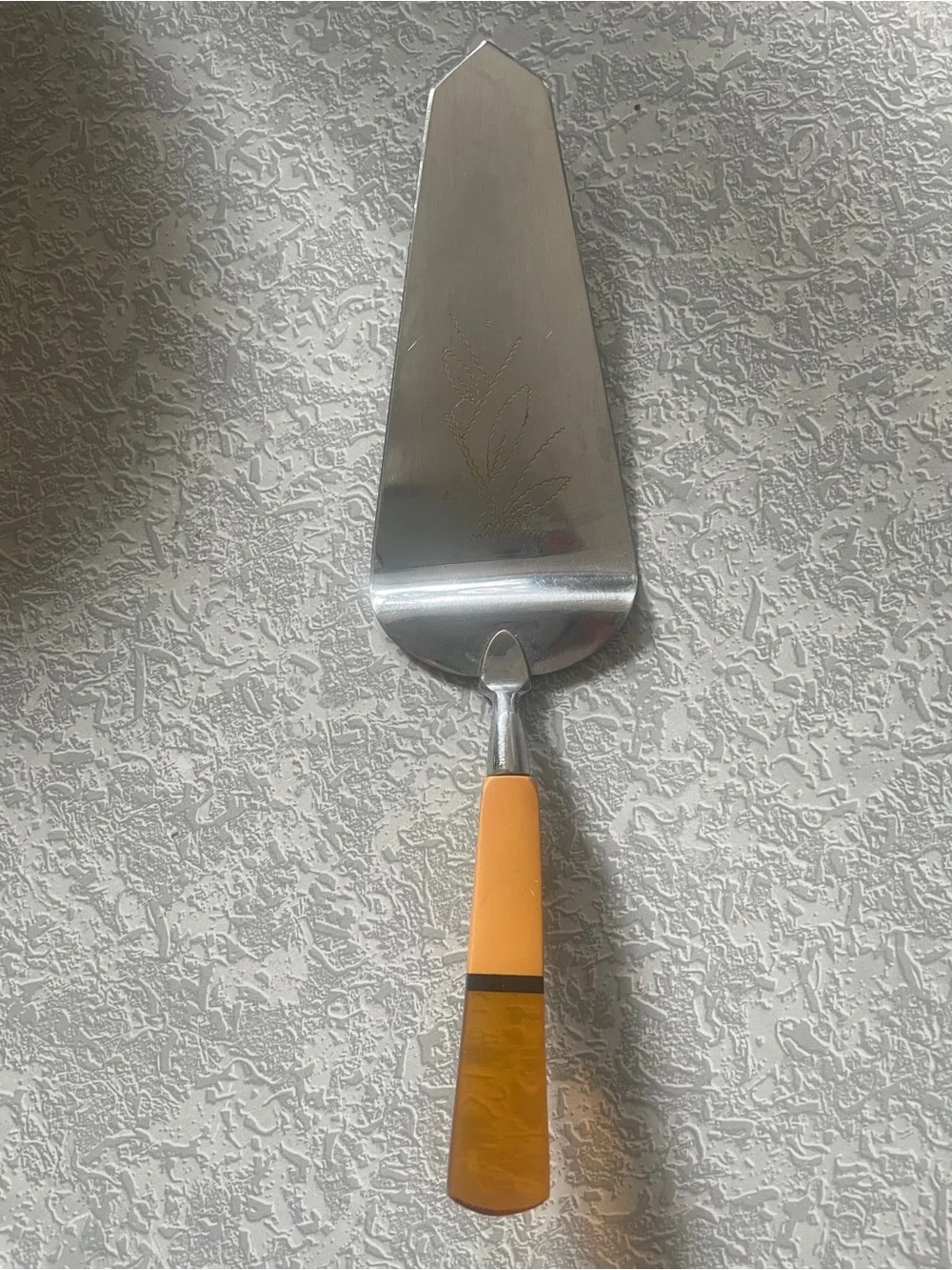 Vintage Orange Handle Cake/Pie Server - Stainless Steel Blade